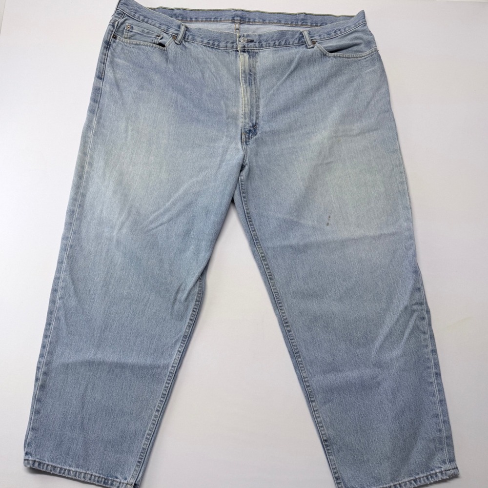 Levi Strauss & Co Mens Light Wash Relaxed Fit Straight Leg Denim Jeans 48x28